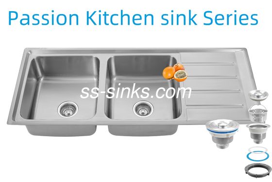 আপনার রেস্টুরেন্ট রান্নাঘরের জন্য 1200 X 500 মিমি কোণায় স্টেইনলেস স্টীল রান্নাঘর সিঙ্ক পিছন ড্রেন স্থান