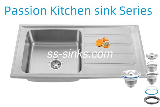 আধুনিক পশ্চাৎ নিকাশী স্থাপন সহ কিচেন সিঙ্ক, আধুনিক রান্নাঘরের জন্য ড্রেনবোর্ড সহ