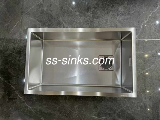ডাবল মাউন্ট সিরিজ 304 একক বাটি গভীর বাটি হস্তনির্মিত রান্নাঘর সিঙ্ক