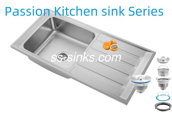 আধুনিক পশ্চাৎ নিকাশী স্থাপন সহ কিচেন সিঙ্ক, আধুনিক রান্নাঘরের জন্য ড্রেনবোর্ড সহ