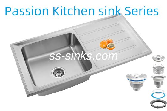 আধুনিক পশ্চাৎ নিকাশী স্থাপন সহ কিচেন সিঙ্ক, আধুনিক রান্নাঘরের জন্য ড্রেনবোর্ড সহ