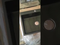 কালো রঙের স্টেইনলেস সিঙ্ক হস্তনির্মিত টপমাউন্ট 110mm ড্রেনার